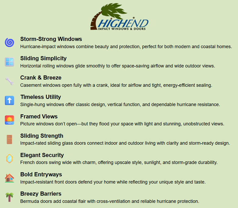 West Palm Beach, FL Hurricane Impact Resistant Windows and Doors Infographic of benefits for Hurricane impact windows and doors in West Palm Beach, FL.