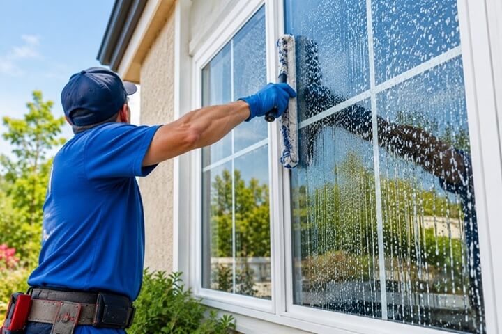 a professional maintaining West Palm Beach hurricane windows